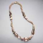 ピンク & ブラウンスリップオンネックレス, , small