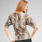 Maglia con collo a barchetta e stampa animalier, , small