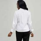 Elegante camicia sciancrata, a righe blu, facile da lavare , , small