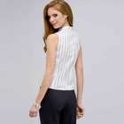 Camicetta rigata senza maniche no stiro easy care, , small