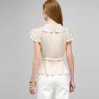 Camicia a pois con chiusura a bottoni e volant frontali, , small