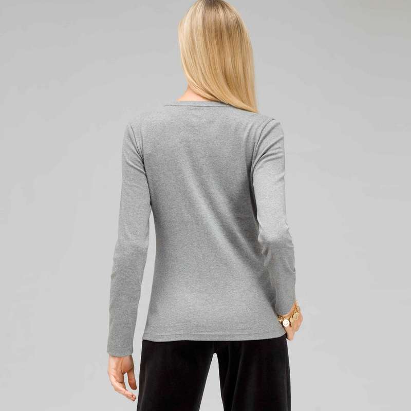 Long Sleeve Crew Neck, Grey Heather, large image number 1