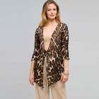 Cardigan con scollo a V e stampa animalier, , small
