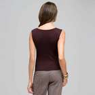Sleeveless Scoop Neck Shell, , small