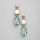 Green and Gold Clip On Earring, , small