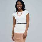 腰ベルト半袖ニットトップス, , small