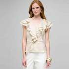 Camicia a pois con chiusura a bottoni e volant frontali, , small